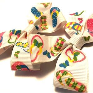 Bow pair hair bows accessories flip flops sandals